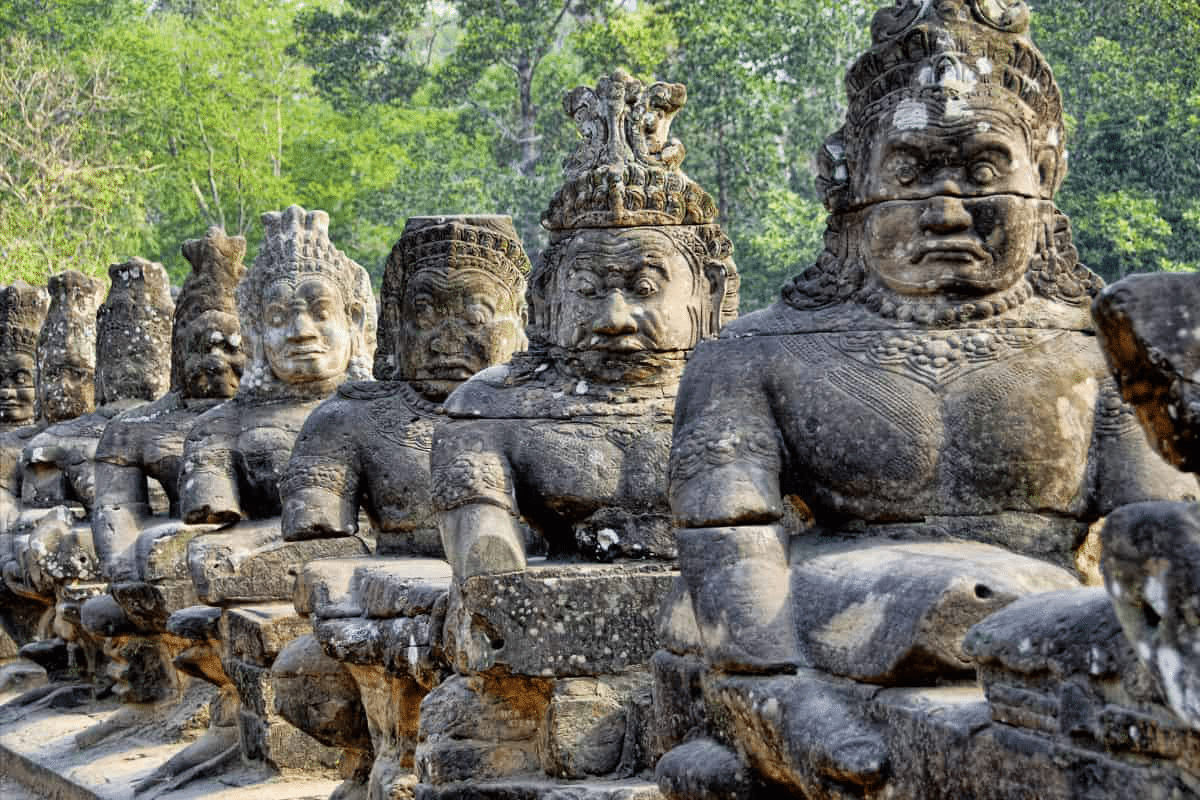 Capture the authentic charm of Angkor Thom’s lush scene